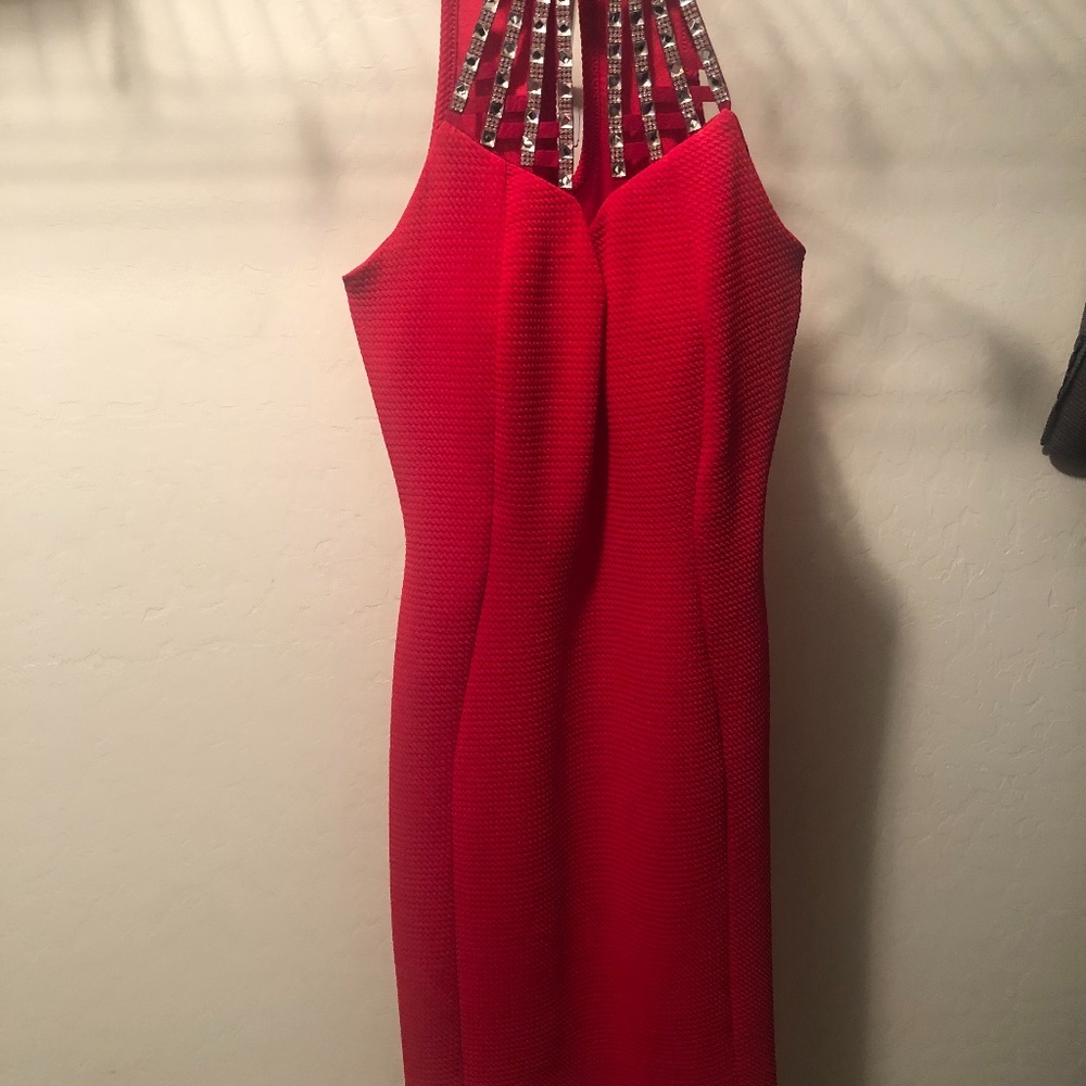 Red Mini Dress - Picture 2 of 4